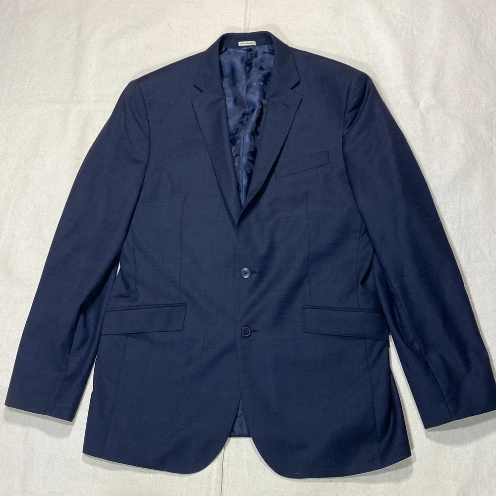 Joseph Abboud Blazer Mens 42L Blue Mazzotto Super 120s Wool Jacket Slim Fit